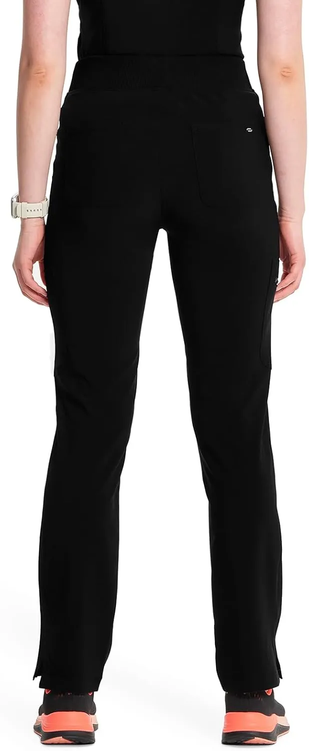 Infinity Cherokee Women's Scrub Pant Mid Rise Tapered Leg Pull-on Bottom with Moisture Wicking & 360° Stretch Fabric CK065A