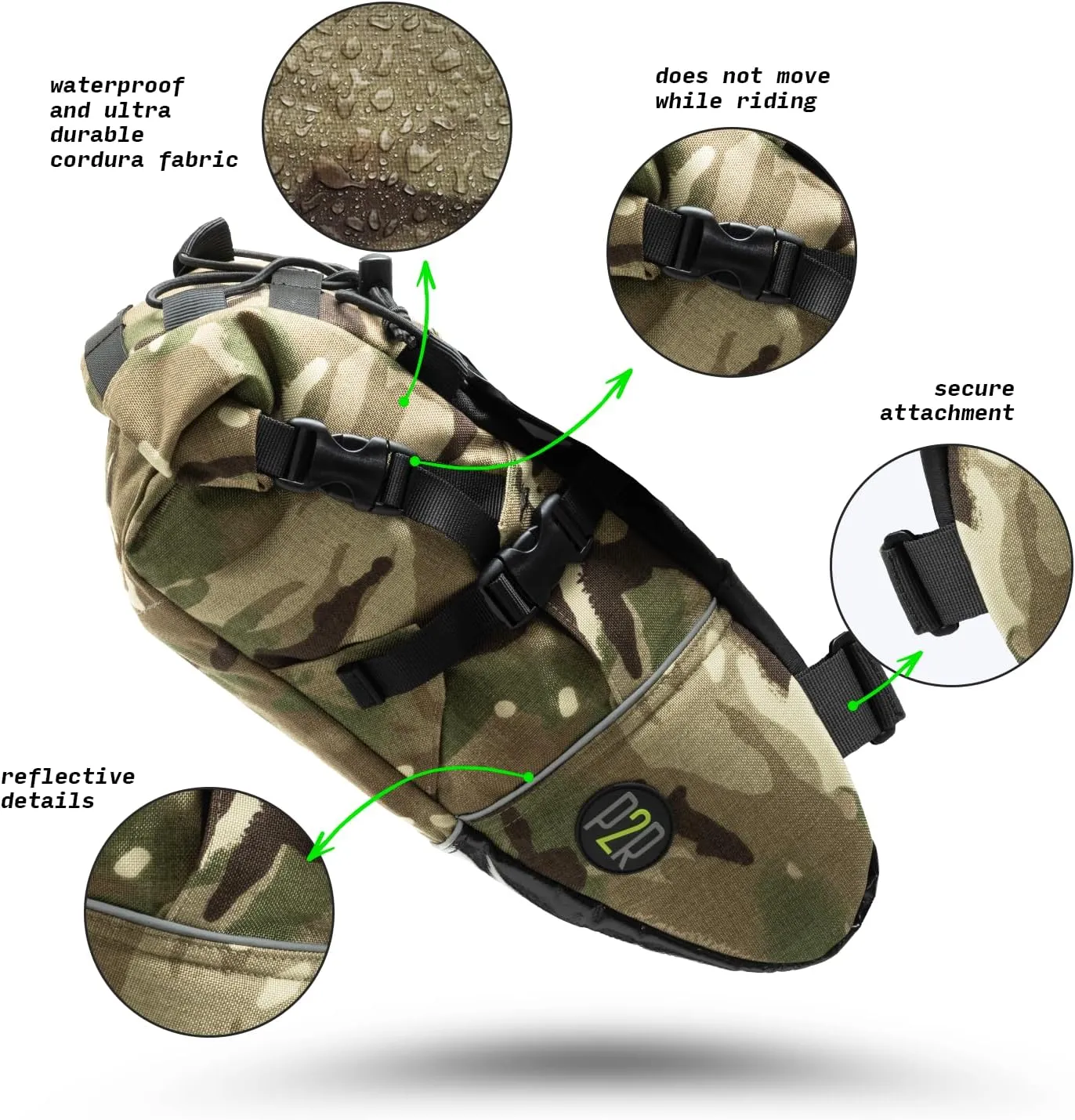Inova Light Bike Saddle Bag - Water Resistant, Durable Cordura Fabric, Essential for Bikepacking - Under Seat Storage, Seat Bag for Road, Gravel Cycling