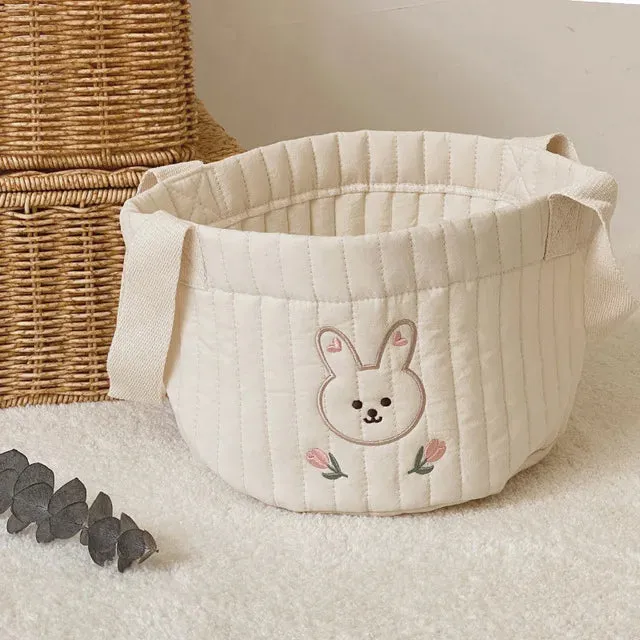 INS Baby Bags Cute Bear Embroidery Diaper Bag Caddy Nappy Cart Storage Mummy Maternity Bag