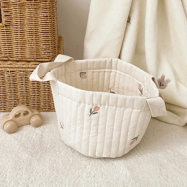 INS Baby Bags Cute Bear Embroidery Diaper Bag Caddy Nappy Cart Storage Mummy Maternity Bag