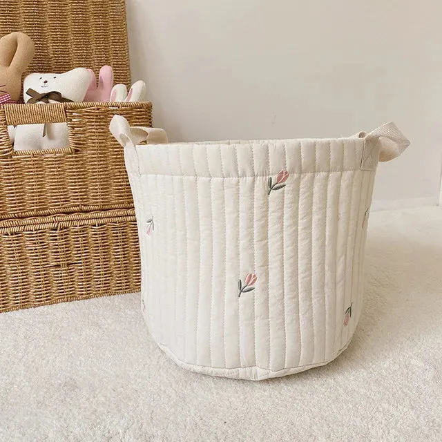 INS Baby Bags Cute Bear Embroidery Diaper Bag Caddy Nappy Cart Storage Mummy Maternity Bag