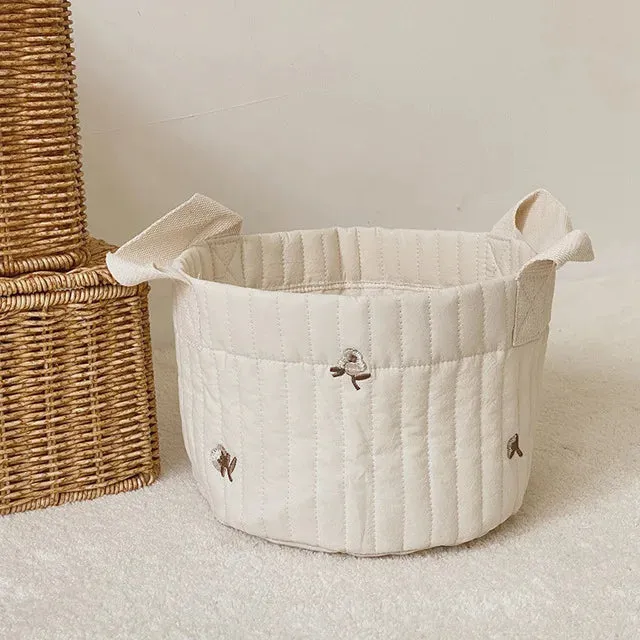 INS Baby Bags Cute Bear Embroidery Diaper Bag Caddy Nappy Cart Storage Mummy Maternity Bag