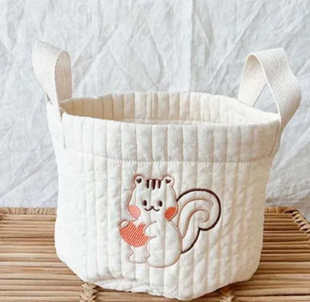 INS Baby Bags Cute Bear Embroidery Diaper Bag Caddy Nappy Cart Storage Mummy Maternity Bag