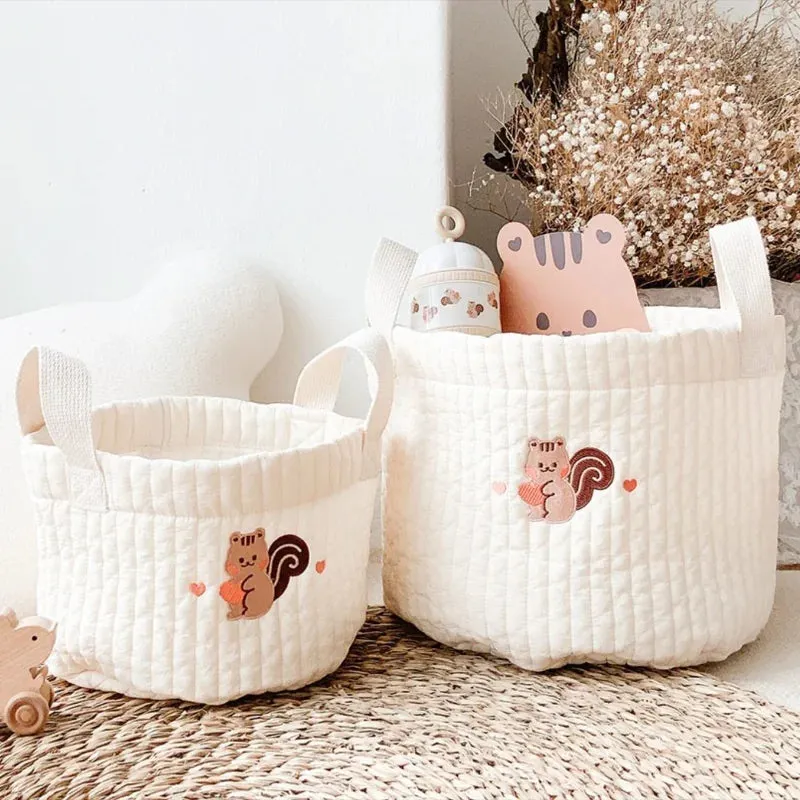 INS Baby Bags Cute Bear Embroidery Diaper Bag Caddy Nappy Cart Storage Mummy Maternity Bag