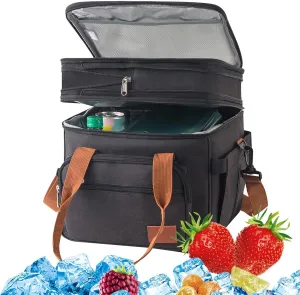 Insulated Cooler Bag,Waterproof Lunch Box - Insulated Soft Cooler Large Foldable Cooler Bag, Lunch Coolers for Picnic, Beach, Work, Trip, 18L