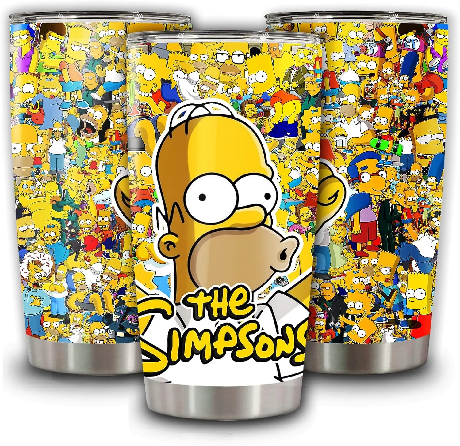 Insulated Tumbler Stainless Steel Simpsons Tea Vacuum Mug Coffee Travel Cup Bottle 20 Oz Tumblers Gifts For Father's Mother's Day Birthday Christmas Holidays