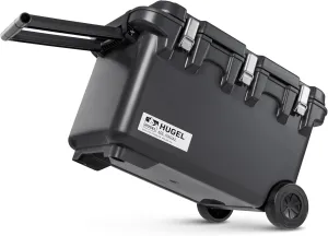 IRIS USA Hugel 64 QT Cooler, Heavy Duty Metal Buckles, Portable Vacuum-Insulated Ice Chest, Built-in Handles & Wheels, Durable Hard Cooler, Fishing Camping Boats Beach Tailgating Road Trips, Gray