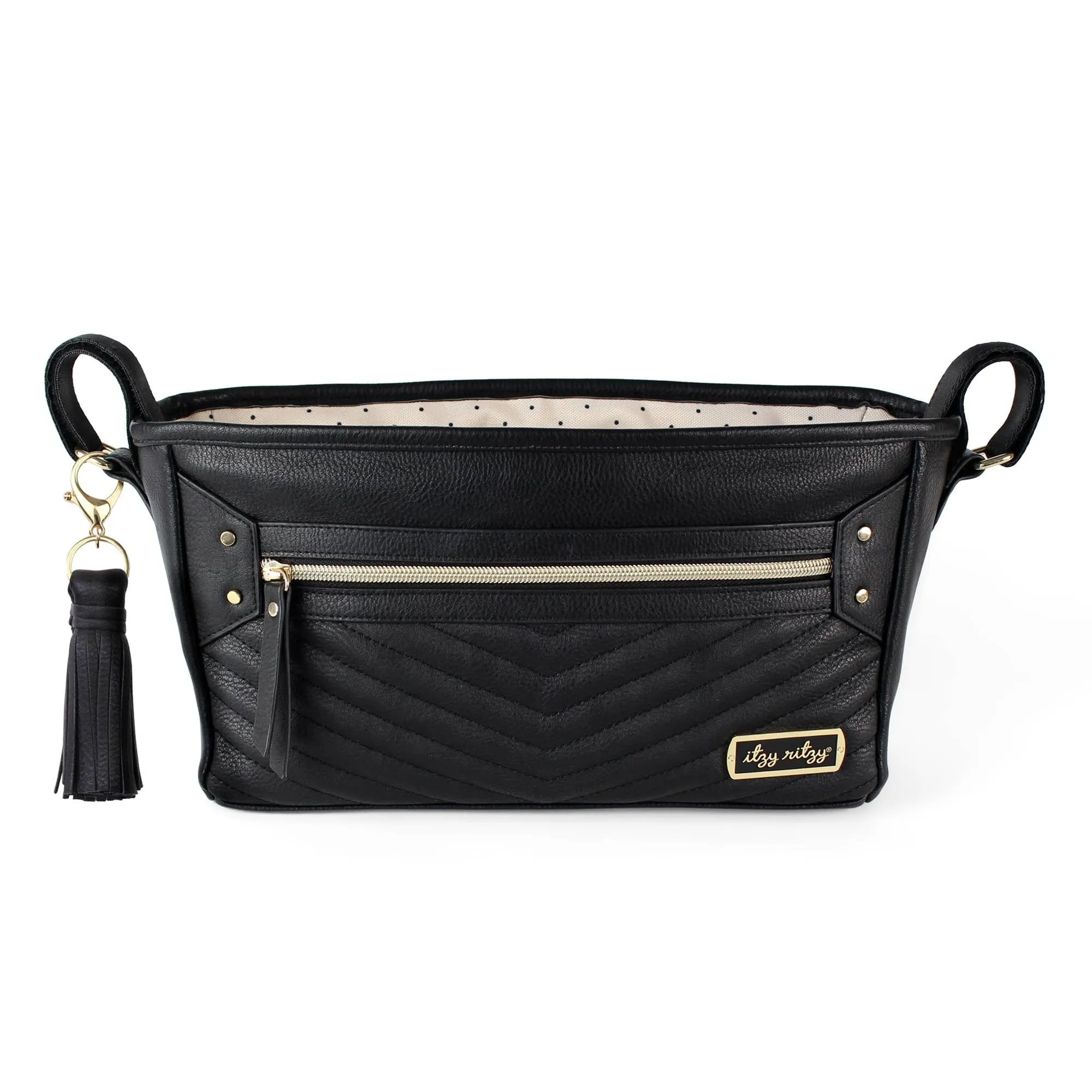 Itzy Ritzy - Travel Stroller Caddy with Tassel Jetsetter Black