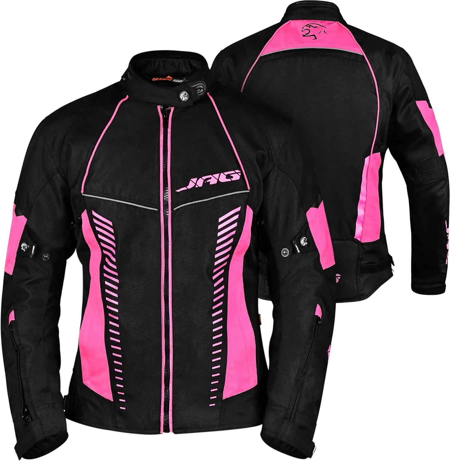JAG Touring Motorcycle Jacket for Women, All Season Adventure Women's Dual Sport Jacket with CE Armor Cordura Fabric
