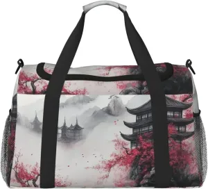 Japanese Tower Travel Duffel Bag Tote Bag Sports Gym Bag For Women And Men