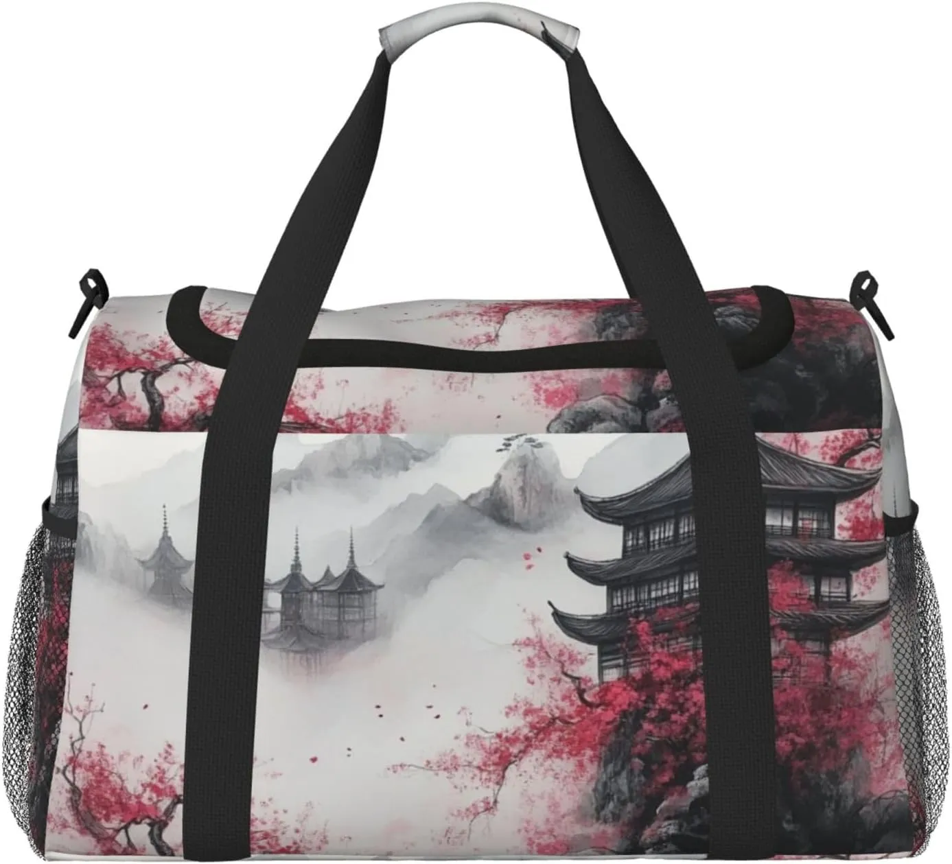 Japanese Tower Travel Duffel Bag Tote Bag Sports Gym Bag For Women And Men