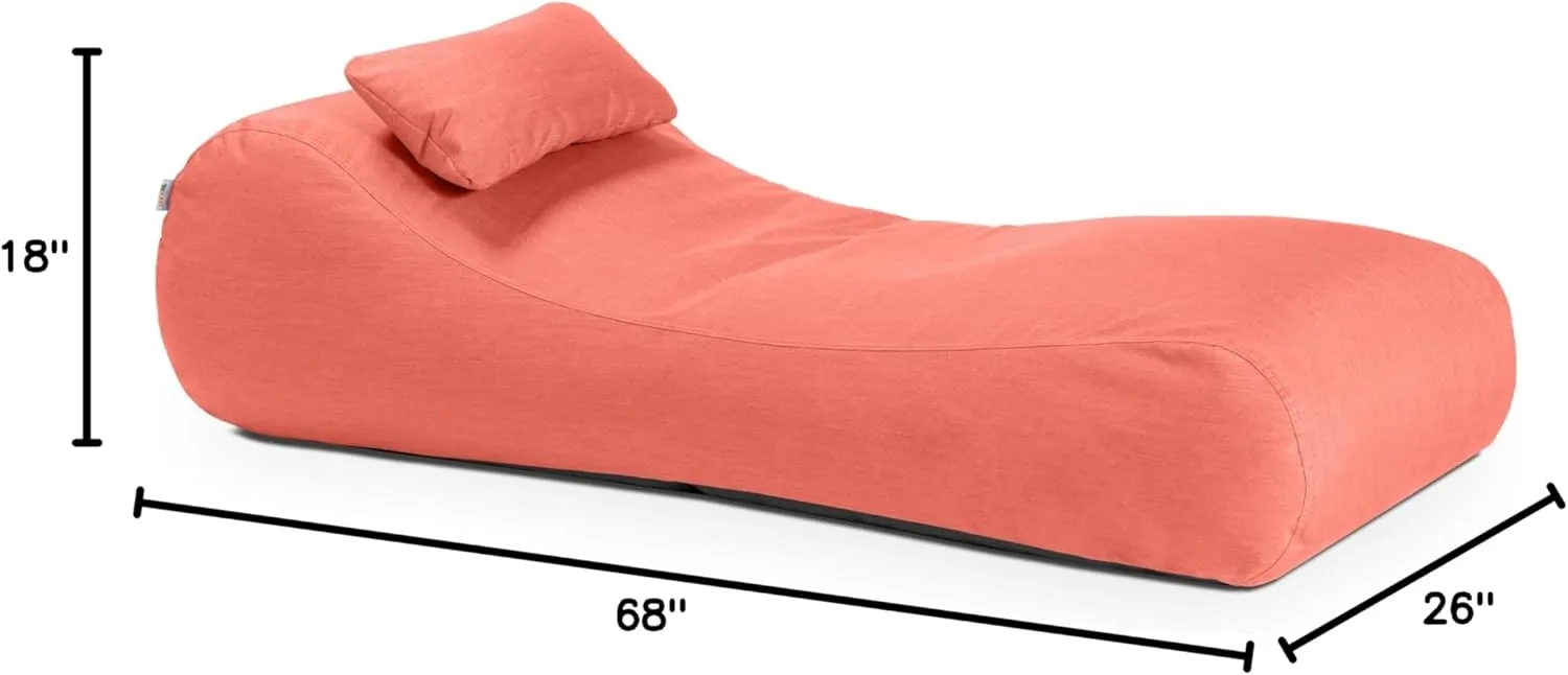 Jaxx Arlo Outdoor Bean Bag Sun Lounger - Pool and Patio Chaise Recliner, Flamingo