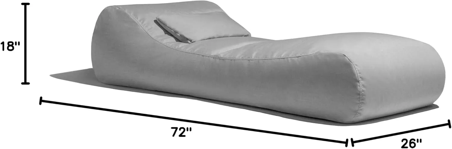 Jaxx Arlo Outdoor Bean Bag Sun Lounger | Pool Patio Chaise Recliner |, Granite