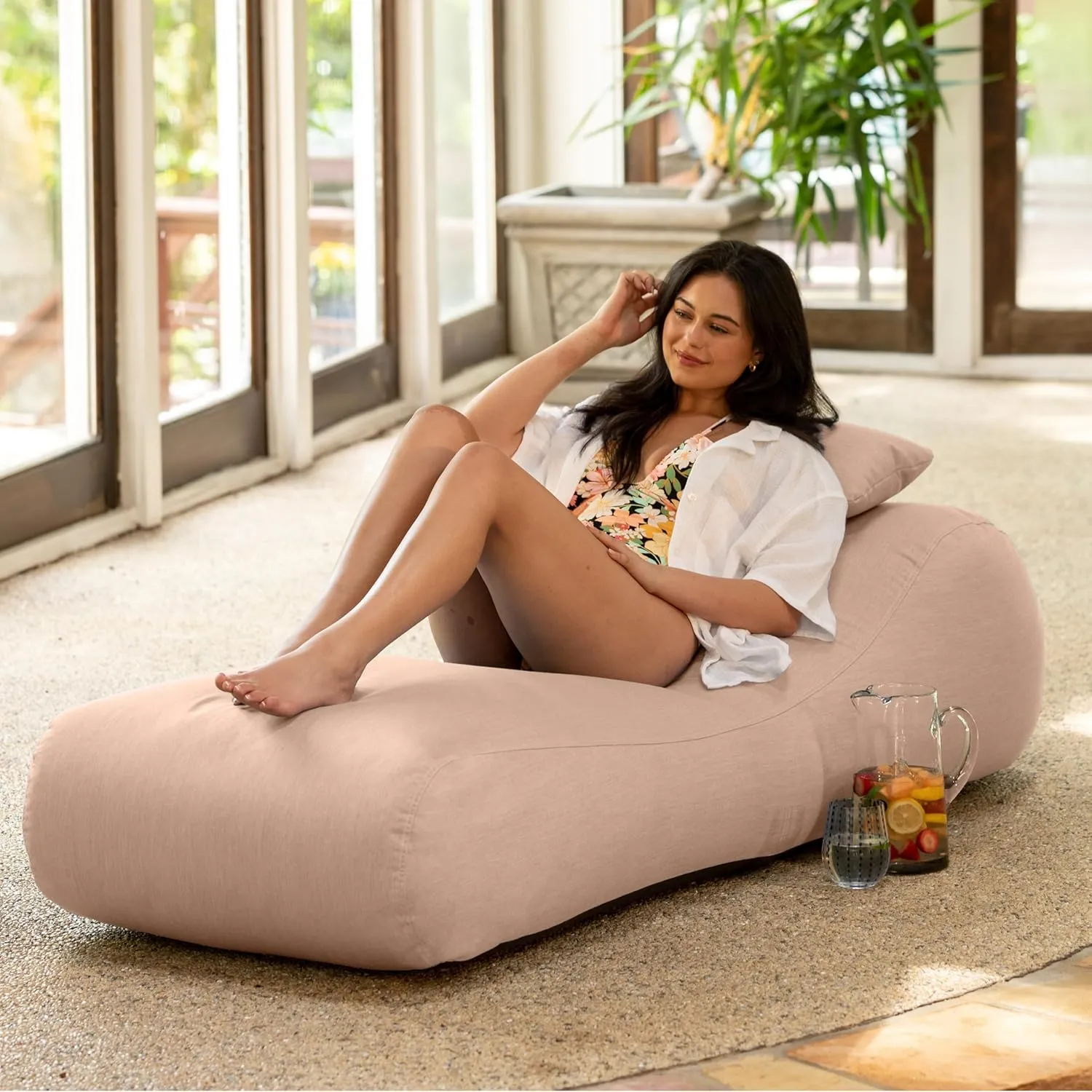 Jaxx Arlo Outdoor Bean Bag Sun Lounger | Pool Patio Chaise Recliner |, Petal
