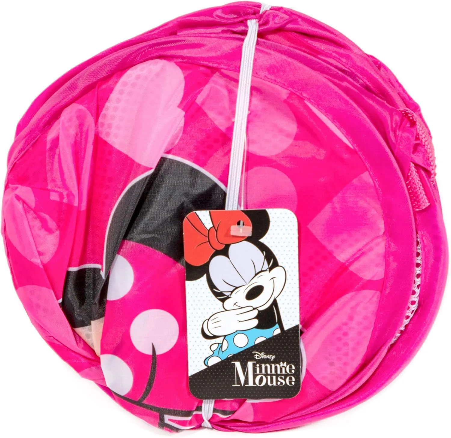 Jay Franco Disney Minnie Mouse Pop Up Hamper - Mesh Laundry Basket/Bag with Durable Handles (Official Disney Product)