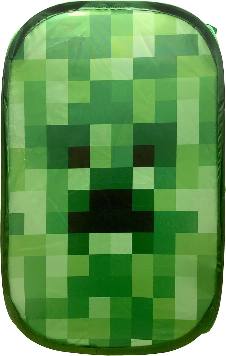 Jay Franco Minecraft Creeper Pop Up Hamper - Mesh Laundry Basket/Bag with Durable Handles, 22" x 14"