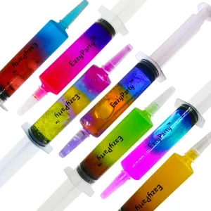 Jello Party shoot Syringes with 5 Extra Caps, 50 Pack Reusable 2oz Party Syringe,and Cleaning Brush, Great for Holiday Parties
