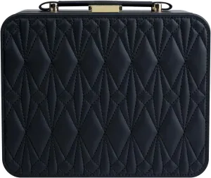 Jewelry Box for Women, Travel Jewelry Organizer Case with Jewelry Tray for Rings Earrings Necklaces Bracelets Watches, Black