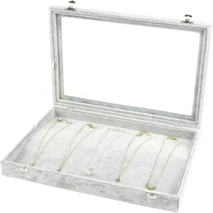 Jewelry Boxes Jewelry Box with Clear Glass Lid 10 Different Designs Velvet Jewelry Organizer Box Jewelry Showcase for Watch Earrings Rings Jewelry Organizer (Jewelry Box F)
