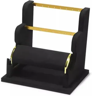 Jewelry Holder Jewelry Organizer Stand Jewelry Stand Display Rack Velvet Jewelry Display Stand Detachable Earring Bracelet Watch Display Storage Rack Jewelry Stand Necklace Organizer(D) (C)