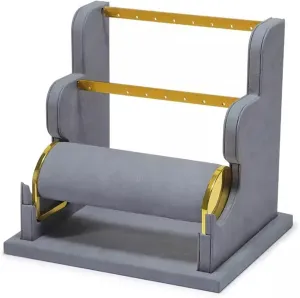 Jewelry Holder Jewelry Organizer Stand Jewelry Stand Display Rack Velvet Jewelry Display Stand Detachable Earring Bracelet Watch Display Storage Rack Jewelry Stand Necklace Organizer(D) (H)