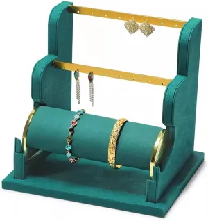 Jewelry Holder Stand Jewelry Stand Display Rack Velvet Jewelry Display Stand Detachable Earring Bracelet Watch Display Storage Rack Necklace Hanger Wall Mount