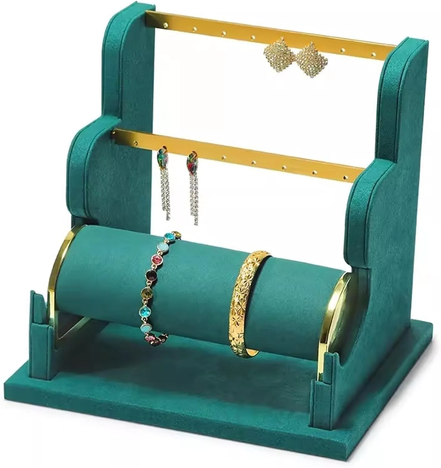 Jewelry Holder Stand Jewelry Stand Display Rack Velvet Jewelry Display Stand Detachable Earring Bracelet Watch Display Storage Rack Necklace Hanger Wall Mount