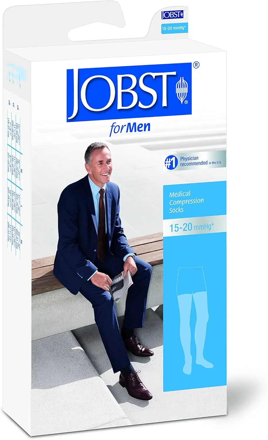 Jobst For Men Medical Legwear, X-Large, 15-20 mmHg, Knee High