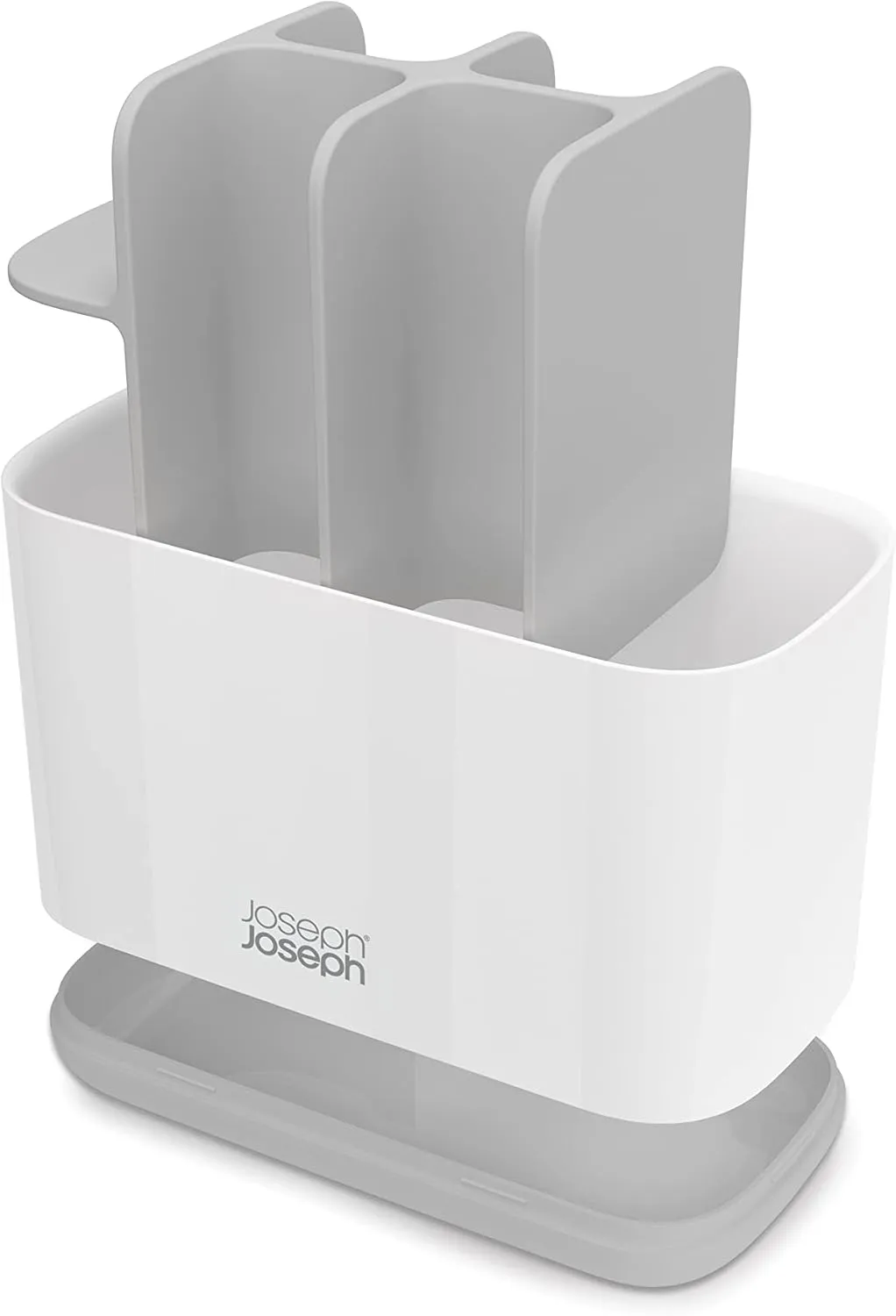 Joseph Joseph Easy-Store - Toothbrush Holder Caddy, Bathroom Storage Organizer, Large, Grey/White