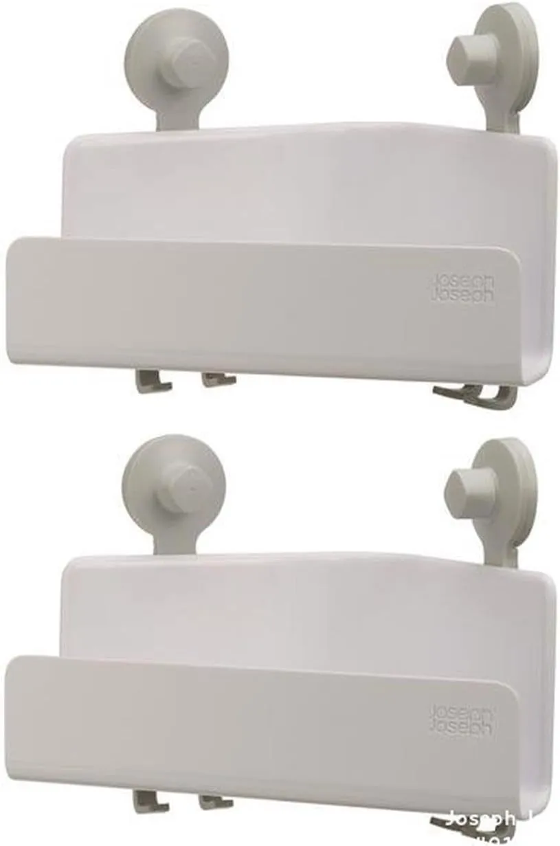 Joseph Joseph EasyStore Corner Shower Caddy, 2 Pack (no Mirror), White