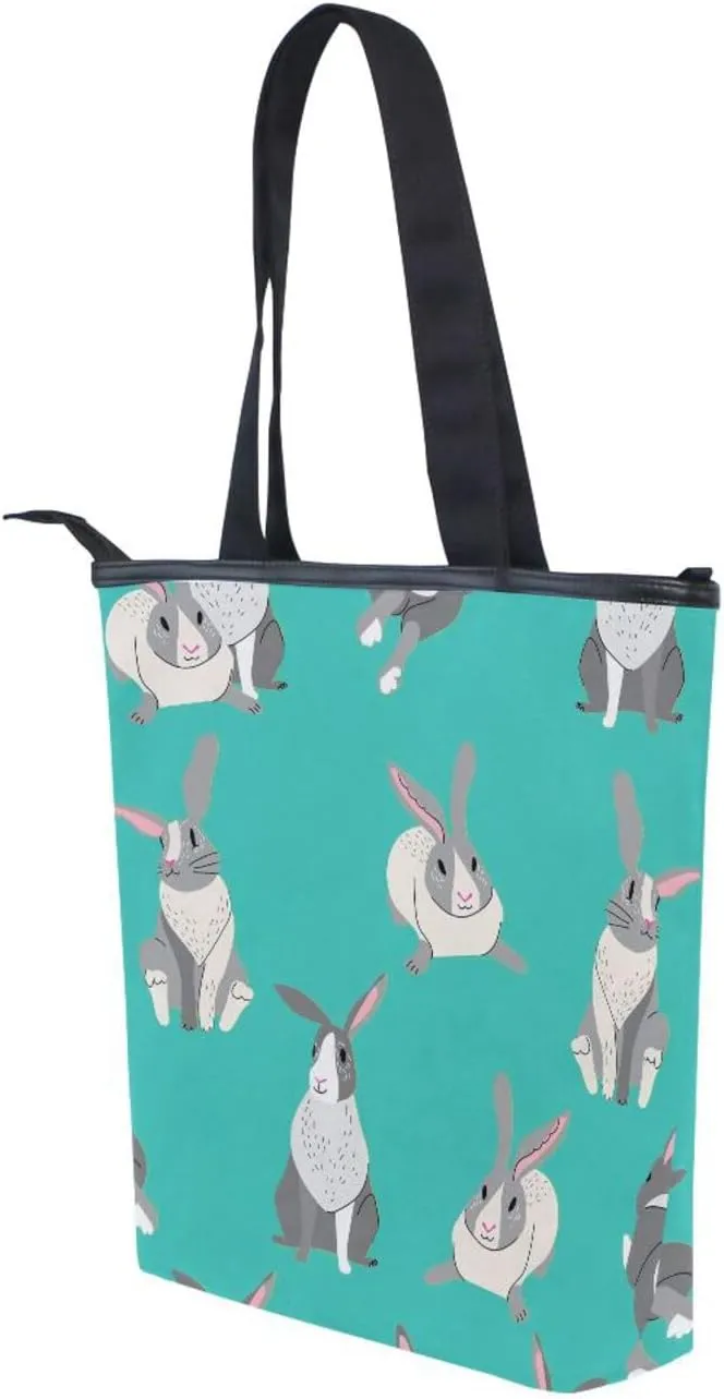 JSTEL Canvas Tote Bag for Women with Zipper Pocket,Canvas Tote Purse Gym Tote Bag Shopping Tote Bag