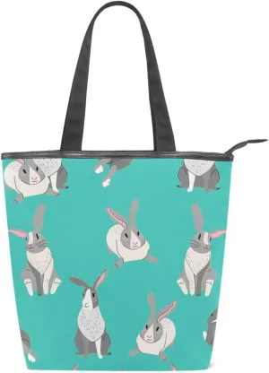 JSTEL Canvas Tote Bag for Women with Zipper Pocket,Canvas Tote Purse Gym Tote Bag Shopping Tote Bag
