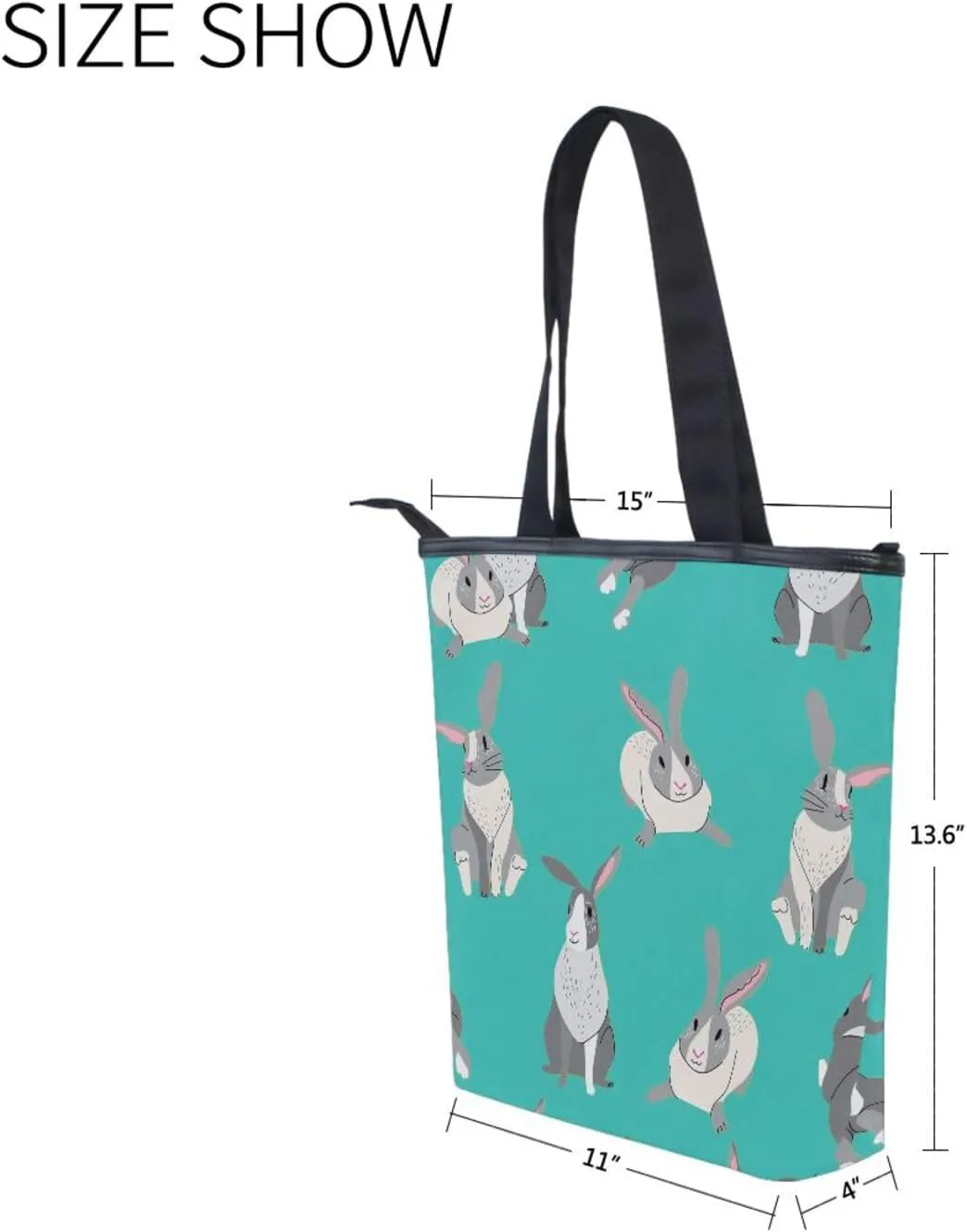 JSTEL Canvas Tote Bag for Women with Zipper Pocket,Canvas Tote Purse Gym Tote Bag Shopping Tote Bag
