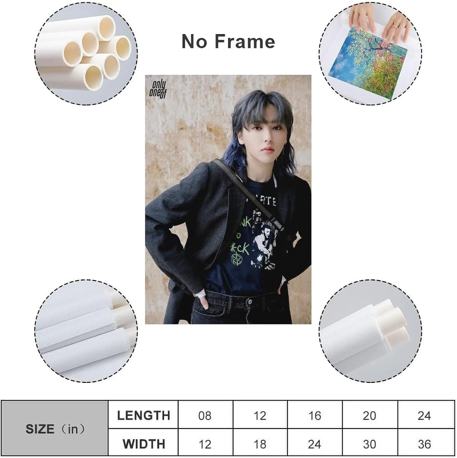 K-pop Artist Poster OnlyOneOf Rie Unknown Art Pics 0.1 Ver. 1st Teaser Canvas Poster Bedroom Decor Sports Landscape Office Room Decor Gift 20x30inch(50x75cm)