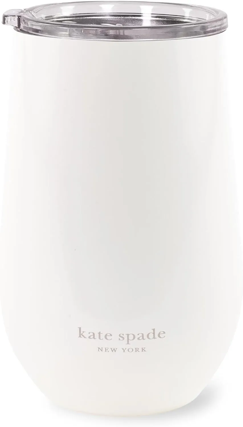 kate spade new york Insulated Stainless Steel Wine Tumbler, 16 Ounce Double Wall Tumbler, Blue Stemless Travel Cup with Lid, Sunshine Floral