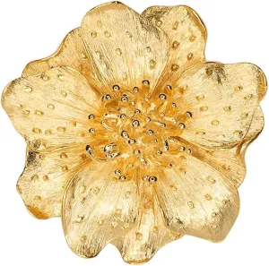 Kenneth Jay Lane Gold Flower Brooches or Pins