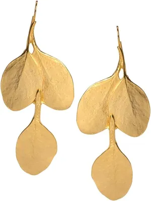 Kenneth Jay Lane Leaf or Flower Drop Pierced Earrings