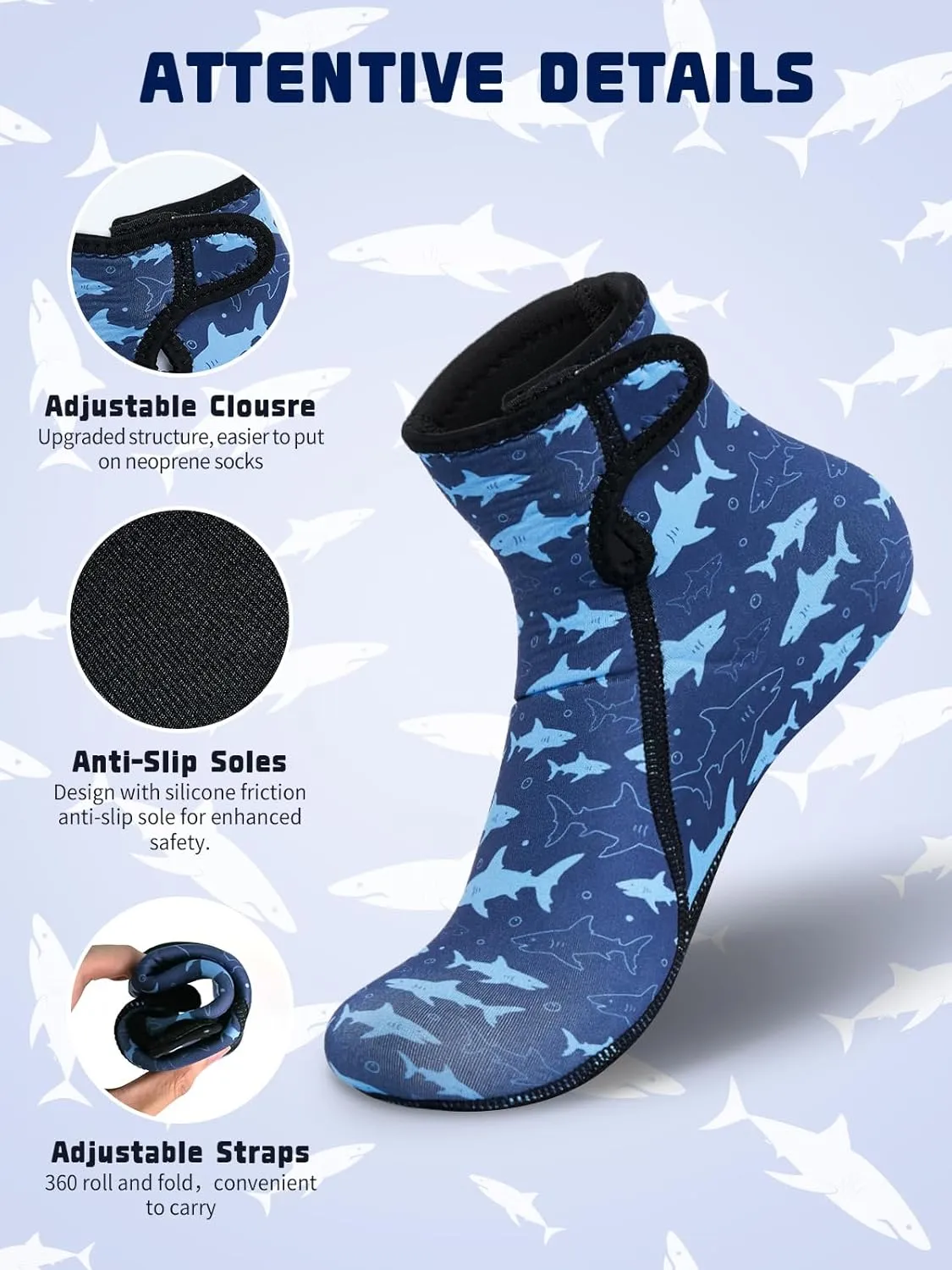 Kids Neoprene Socks 3mm Water Socks Keep Warm Sand Socks Anti-Slip Wetsuit Socks Water Sport Swimming Surfing