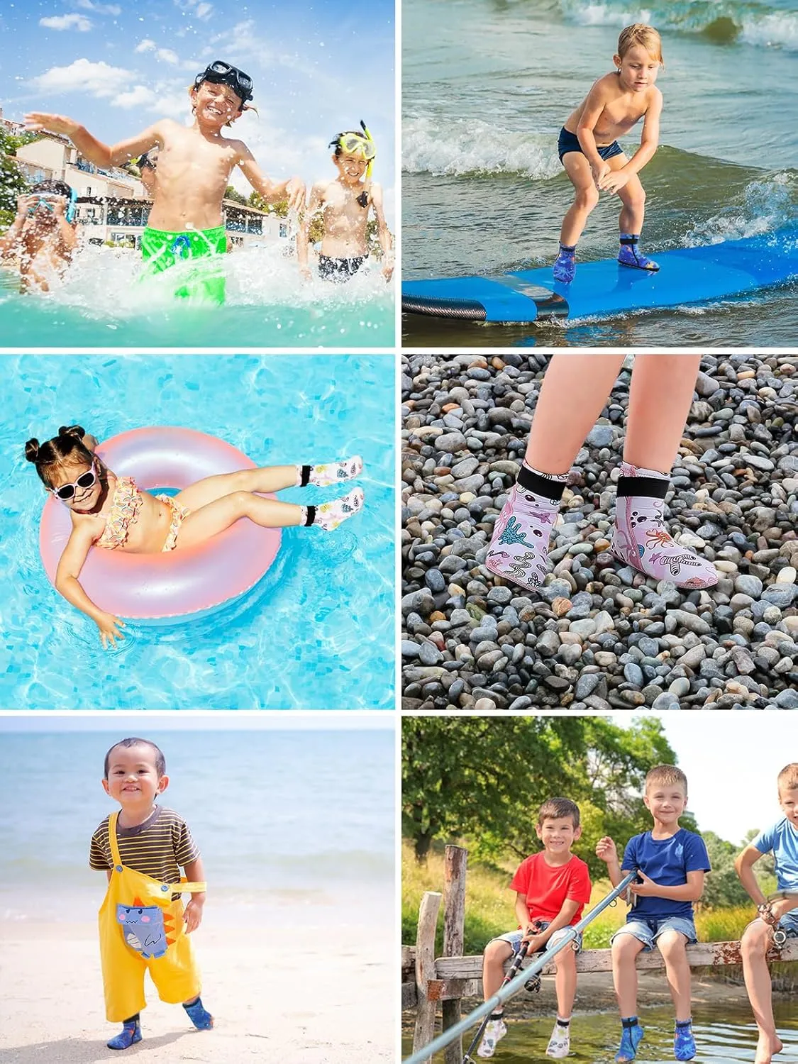 Kids Neoprene Socks 3mm Water Socks Keep Warm Sand Socks Anti-Slip Wetsuit Socks Water Sport Swimming Surfing
