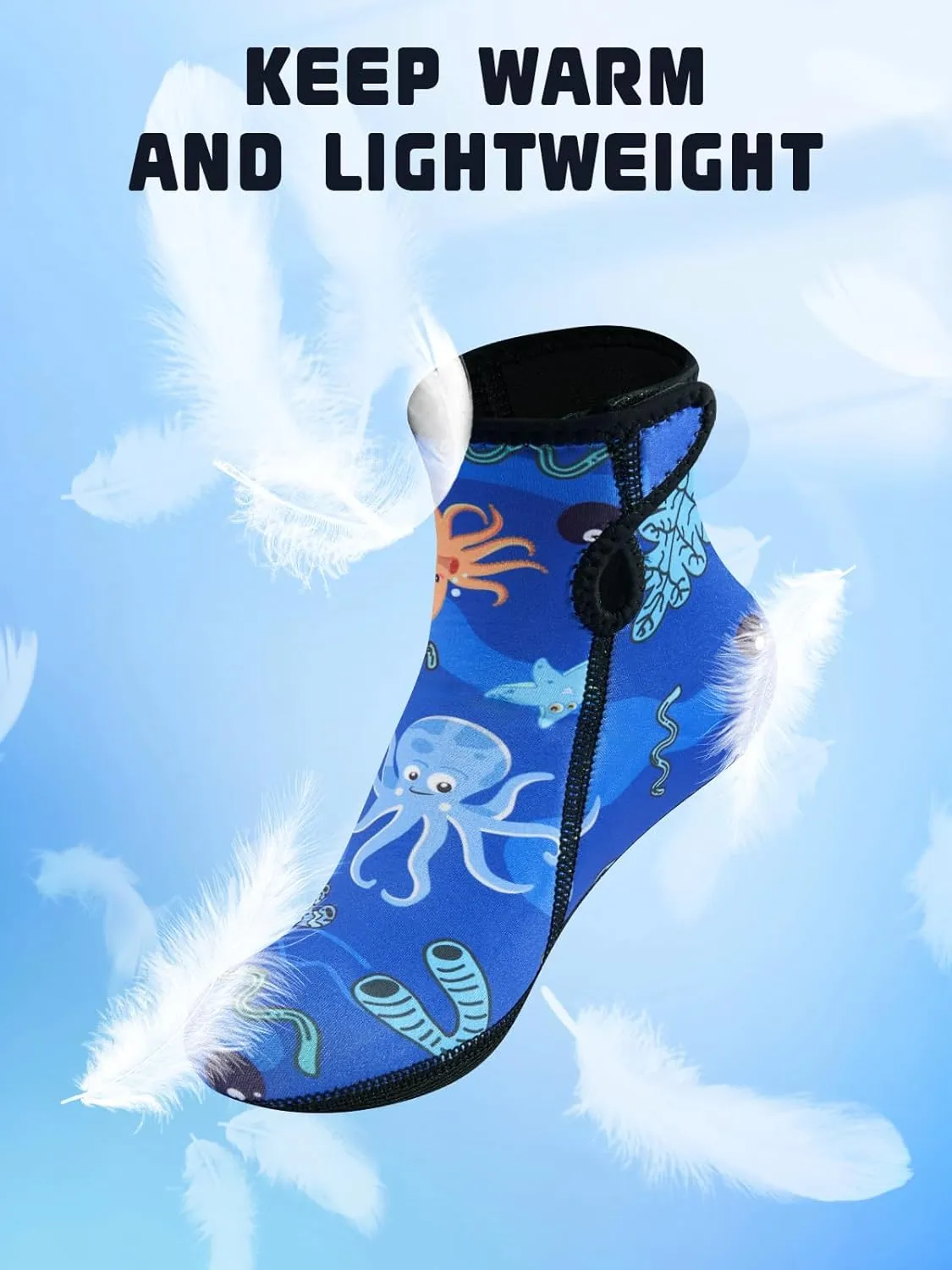Kids Neoprene Socks 3mm Water Socks Sand Socks Anti-Slip Swimming Socks Keep Warm Wetsuit Socks for Water Sport