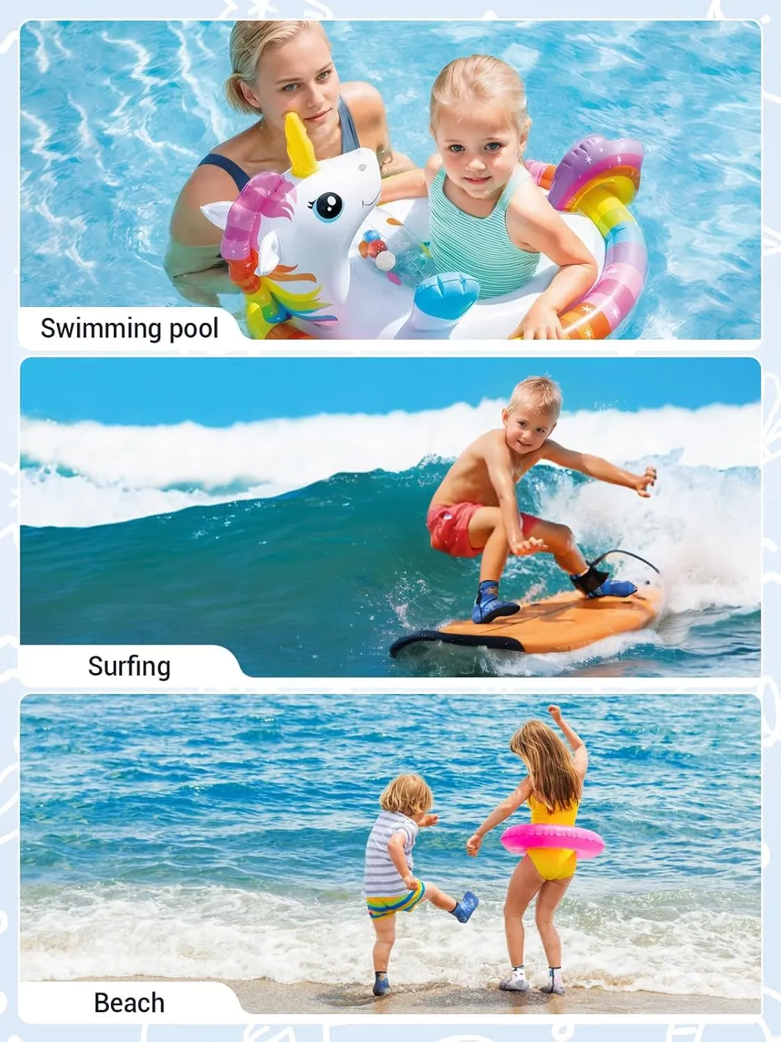 Kids Neoprene Socks 3mm Water Socks Sand Socks Anti-Slip Swimming Socks Keep Warm Wetsuit Socks for Water Sport