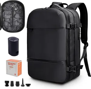 KINGSLONG Vacuum Backpack Travel Vacuum Seal Compression Travel 60L Expandable Vackpack with Pump (Portable Electric Air Pump Included)