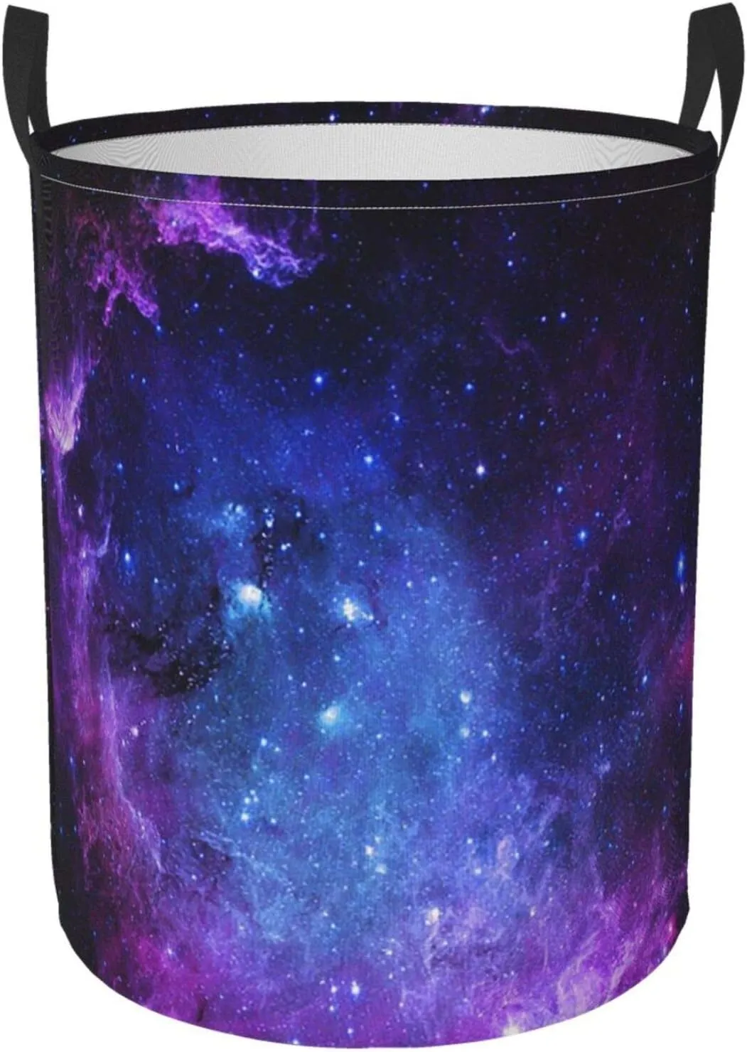 KiuLoam Universe Galaxy Nebula Space 19.6 Inches Large Storage Basket with Handles Collapsible Portable Laundry Fabric Hampers Tote Bag for Toys Clothing Organization