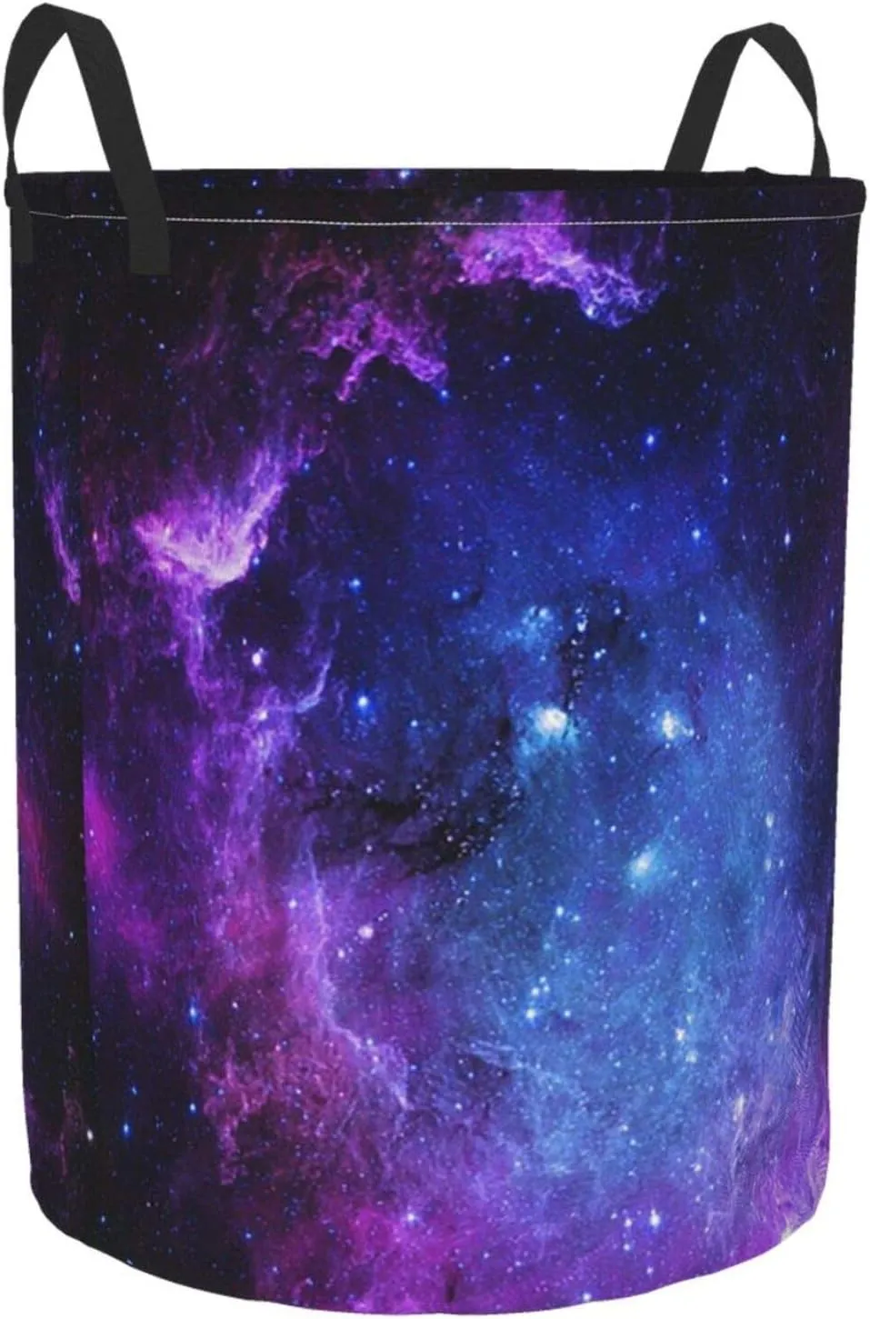KiuLoam Universe Galaxy Nebula Space 19.6 Inches Large Storage Basket with Handles Collapsible Portable Laundry Fabric Hampers Tote Bag for Toys Clothing Organization
