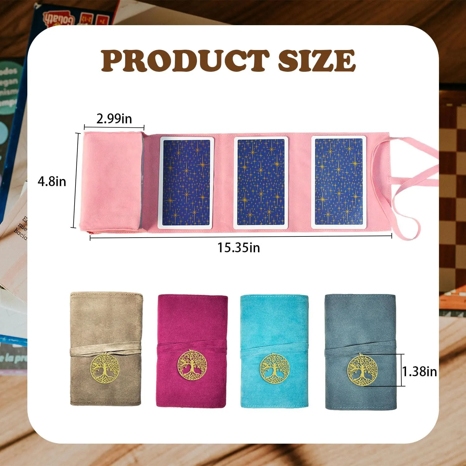 Knana 5Pcs Tarot Card Holder - Velvet Tarot Card Storage Bag, Tarot Bags and Pouches, Tarot Accessories - Tree
