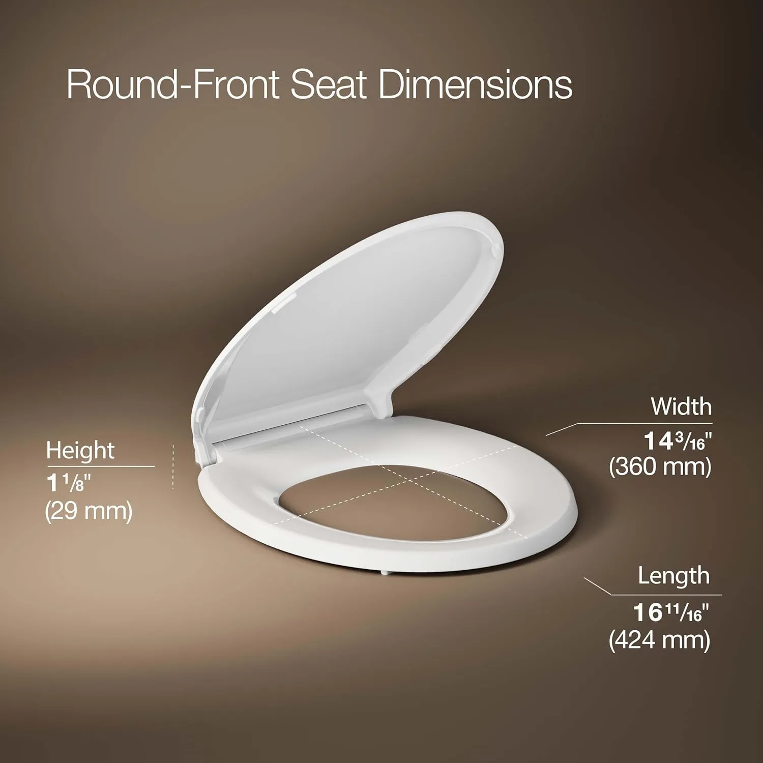 KOHLER 4639-RL-0 Cachet ReadyLatch Round-Front Toilet Seat, Quiet-Close Lid, Contoured Seat, Grip-Tight Bumpers and Installation Hardware, White