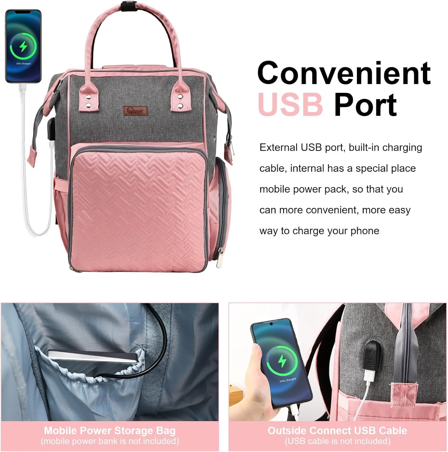 KOKNIT crochet bag,knitting bagBackpack and Tote Bag Storage Bag ，Large capacityYarn Storage Organizer Travel Crochet Bag Women Carrying Crochet Accessories Knitting Needles Crochet