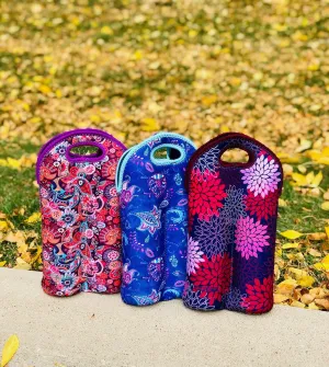 Koverz - #1 Neoprene Wine Carrier, Wine Tote, Double Bottle Carrier, 2-Bottle Wine/Water Bottle Carrier, Wine Bag - Paisley