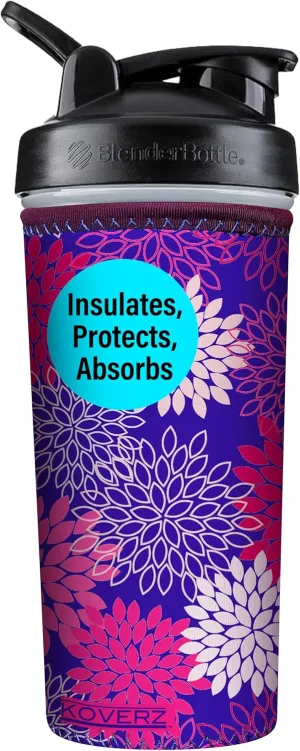 Koverz Neoprene 24-30 oz Water Bottle Insulator Cooler Coolie - Midnight Mums