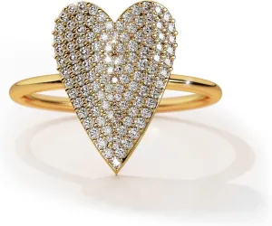 L & M Accessorize - 925 Sterling Silver 18K Yellow and White Gold Plated Heart Ring